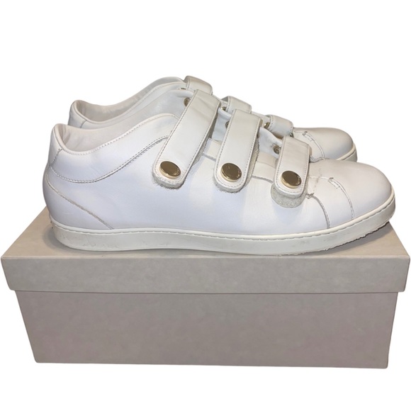 (W/ Box & Dust Bag) Jimmy Choo NY Leather Velcro Sneakers